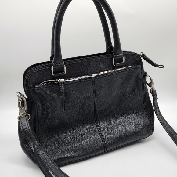 Colorado Black Leather Multi Compartment Large Cross Body Shoulder Tote Bag - Picture 3 of 16